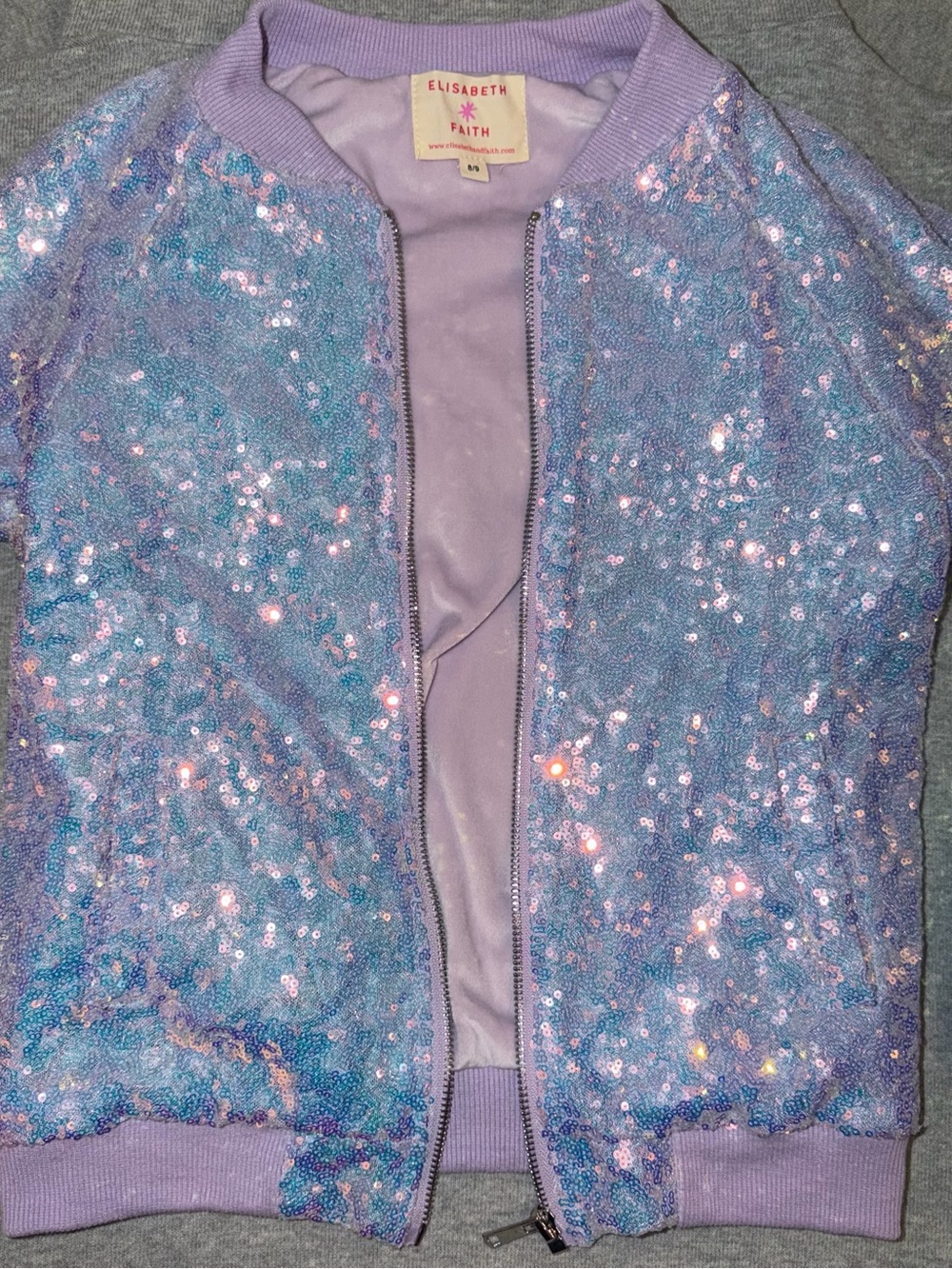 Elisabeth Faith Lavender Sequin Jacket with Dancing Girl - Picture 2 of 4